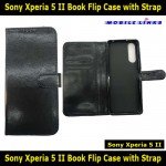 Book Flip Case with Strap For Sony Xperia 5 II SO-52A Slim Fit Look